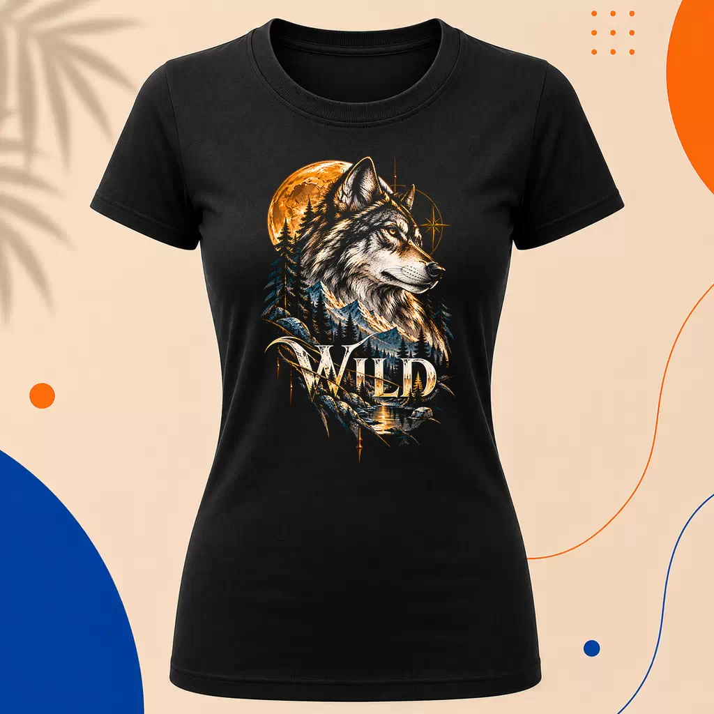 Dámské tričko - Vlk - Wild